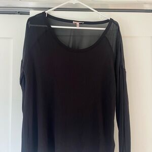 Juicy Couture Black Sheer Long Sleeve Top
